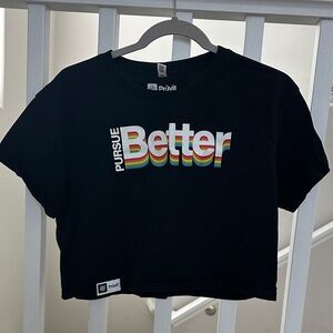 Black Pruvit Crop Top with Rainbow Text